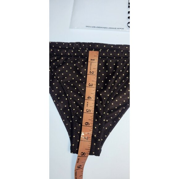 SAME Los Angeles Bottom Swim Womens Mid Rise Polka Dot Large Black/white - Picture 5 of 5